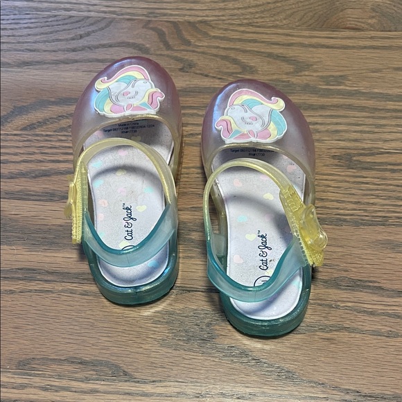 Cat & Jack Unicorn Sandals - glitter Pink sandals - Picture 4 of 11